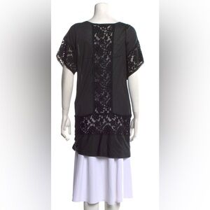 John Galliano Black Lace Overlay Tunic